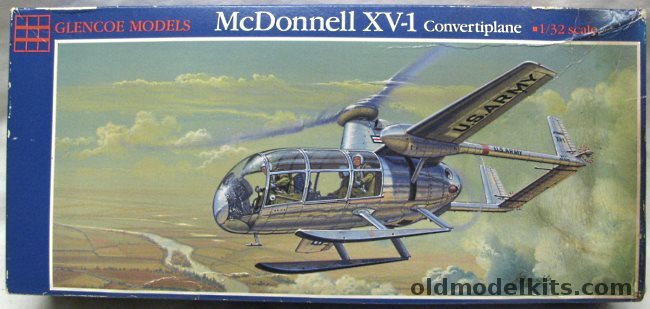 Glencoe 1/32 McDonnell XV-1 Convertiplane - (ex ITC), 5201 plastic model kit